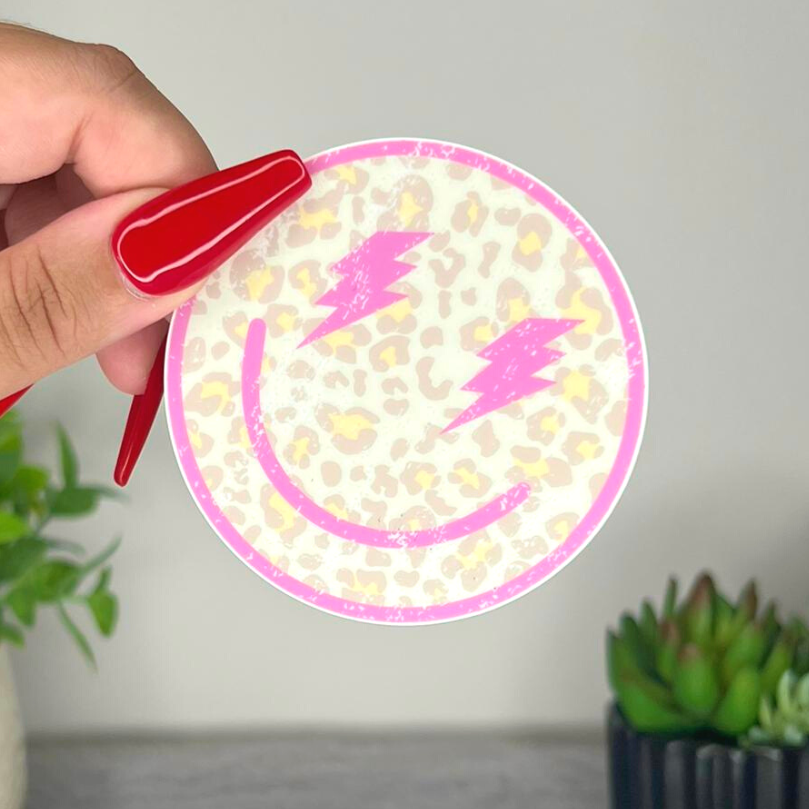 Happy Face Animal Print | Sticker