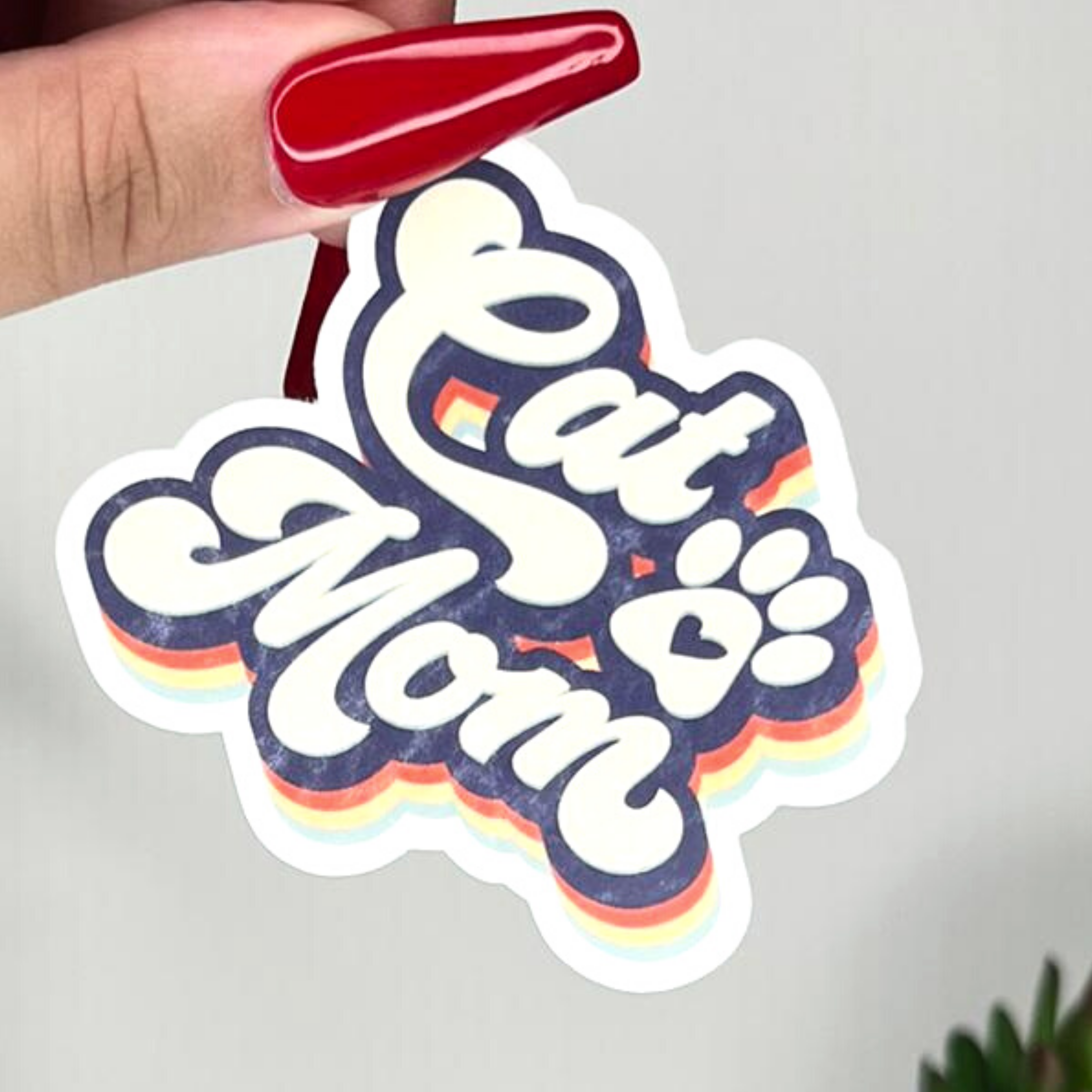 Retro Cat Mom | Sticker